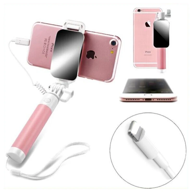 Проводная селфи палка для iphone 11 Pro Max проводная Pao X XS XR 7 8 plus зеркальная
