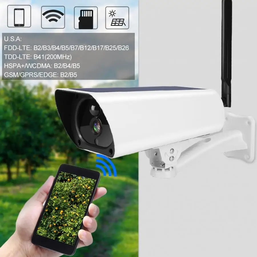 Camaras de seguridad 1080P IP камера водонепроницаемая 4G видеонаблюдения с солнечным ночным
