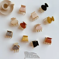 net red autumn winter metal epoxy square round hair accessories delicate small geometry hair clip claw for woman girls
