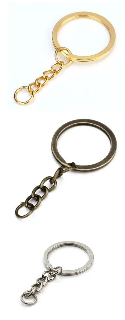 

Набор бижутерии из золотистого/серебристого кольца для ключей, цепочки и бусин для самостоятельного изготовления бисера, браслета, ожерелья, 20 шт./лот, 28 мм