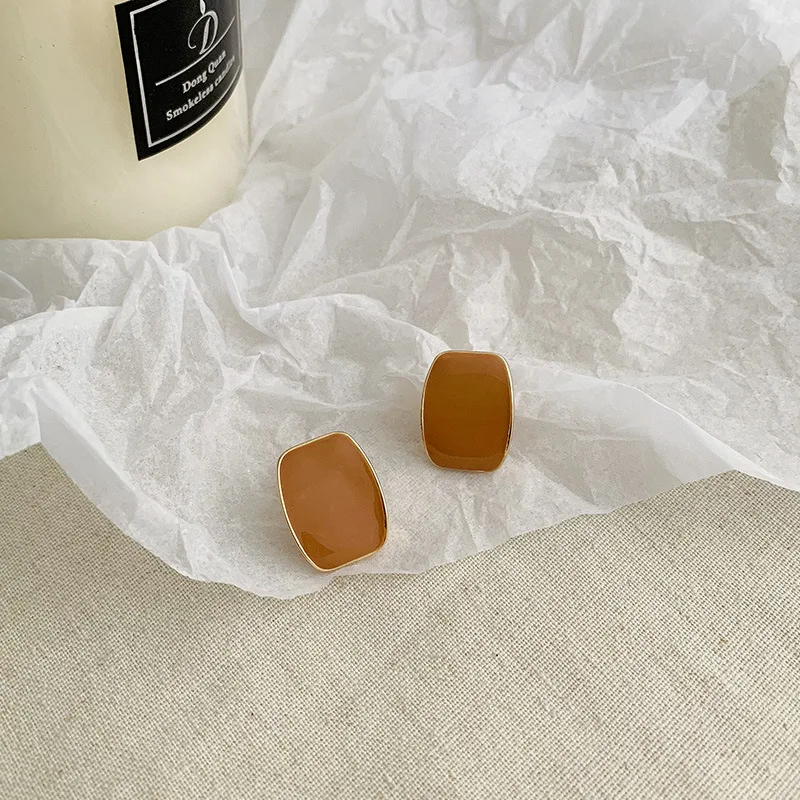 

Elegant Round Metal Earrings for Women Vintage Geometric Acrylic Dangle Hanging Earring Ear clip Fashion Jewelry Gift