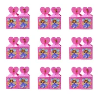 disney sofia princess party supplies candy box gift bag happy birthday party decor baby shower kids gift wedding theme decorate