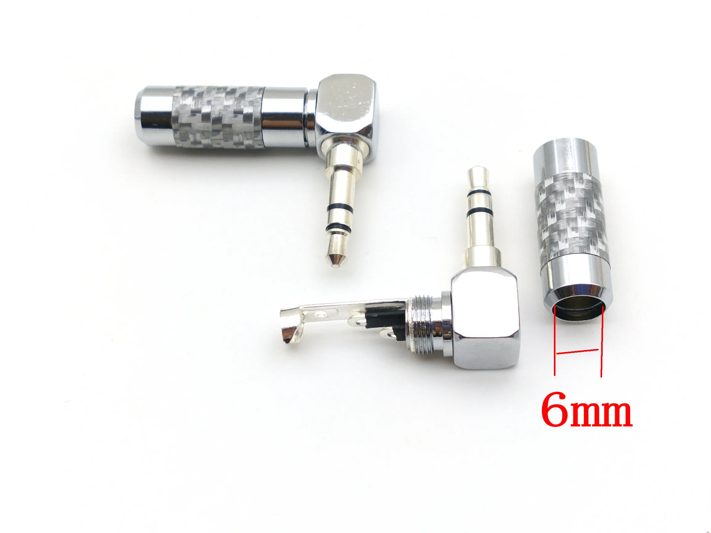 

50pcs Copper Rhodium Plated Carbon Fiber 3.5mm Male Plug soldering New