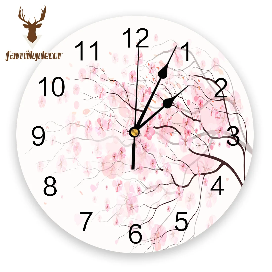 Красивые настенные часы с ветками вишневого дерева из ПВХ современный дизайн
