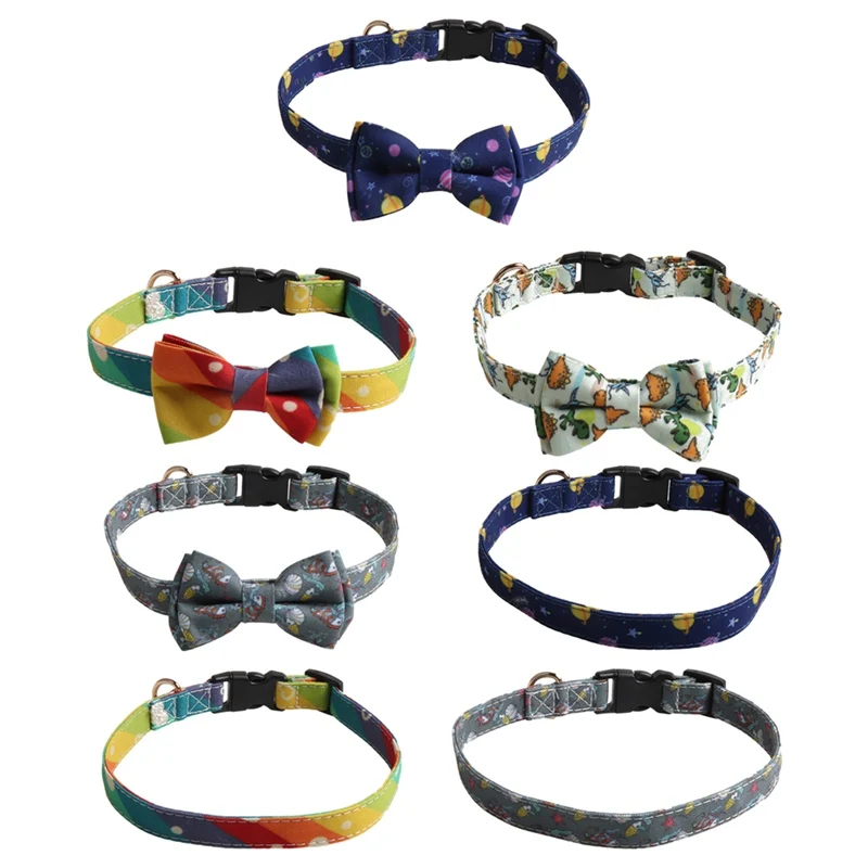 

Bowknot Pet Dog Collars High Quality Small Medium Dogs Necklace Bowtie Adjustable Breakaway Pets Bulldog/Pug/Corgi Collar