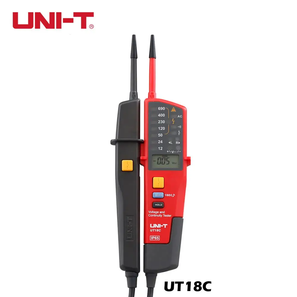 UT18C UNI-T UT18C/D Авто Диапазон напряжения Mater ручка непрерывности Тестер LCD подсветка Дата Код Тесты Самостоятельная проверка Вольт-детекторы ручка - Цвет: UT18C