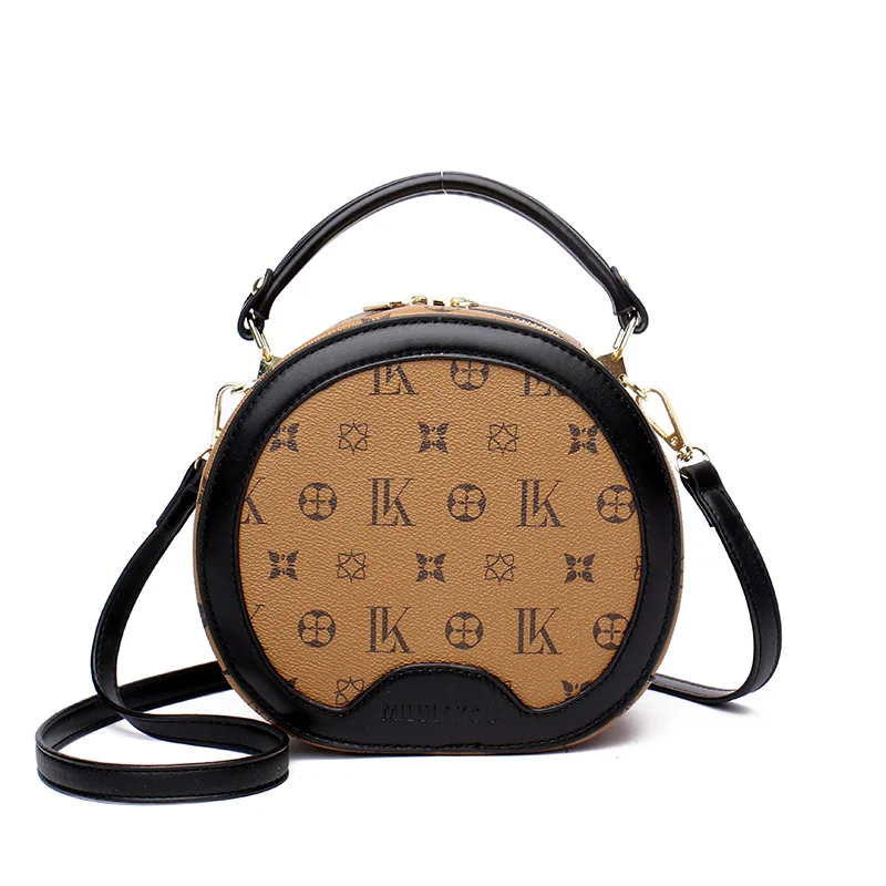 

Top Quality Luxury Brand 2021 New Fashion All-match Printed Women's Bag Shoulder Diagonal Portable Round Bag Purses and Handbags