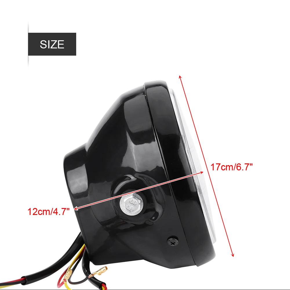 

Retro Motorcycle LED Headlight With Brackets H4 Halogen Bulb Super Bright Front Moto Round Headlamp Yellow For ATV Motorcycle