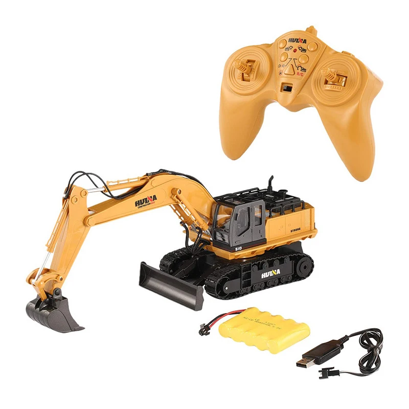 HUINA 1510 RC экскаватор гусеничный 1/16 Электрический экскаватор с дистанционным управлением моделирование инженерное транспортное средство Игрушки для мальчиков