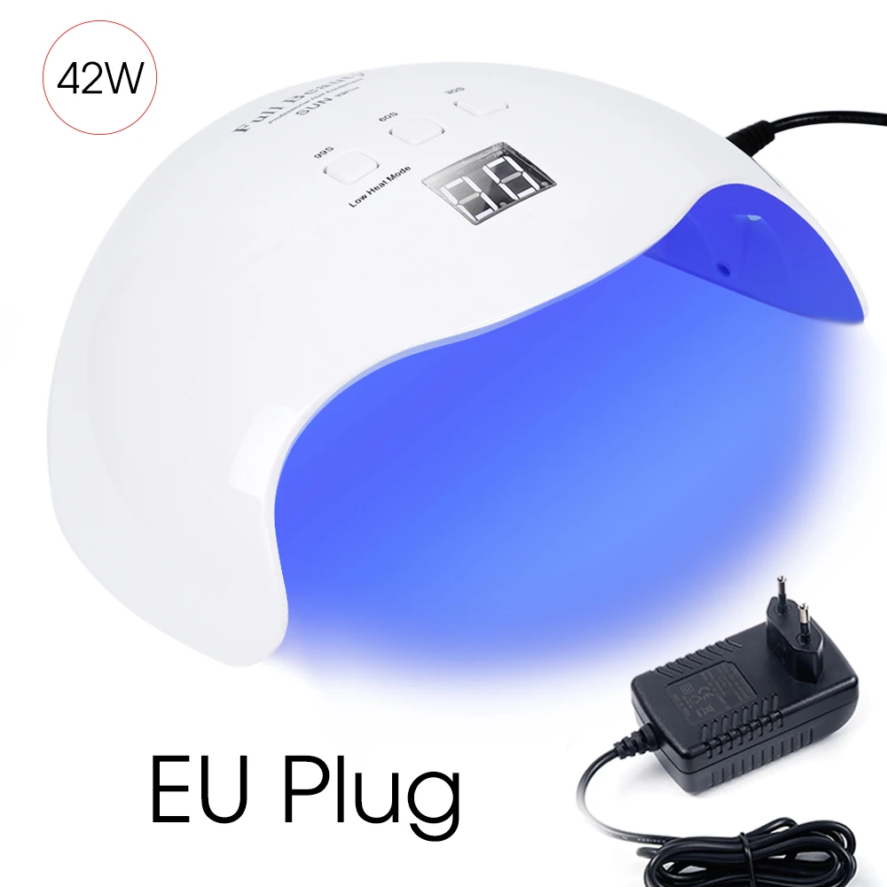 EU Plug 42 Вт УФ светодиодная лампа для сушки ногтей 21 светодиодный s для маникюра отверждения лака гель 30 s/60 s/99 s низкий нагрев режим Авто зондирования лампа для ногтей CHSUN X9Plus - Цвет: EU Plug