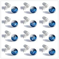 12 constellations stud earrings scorpio gemini leo taurus virgo libra glass dome earrings for women mom birthday gifts