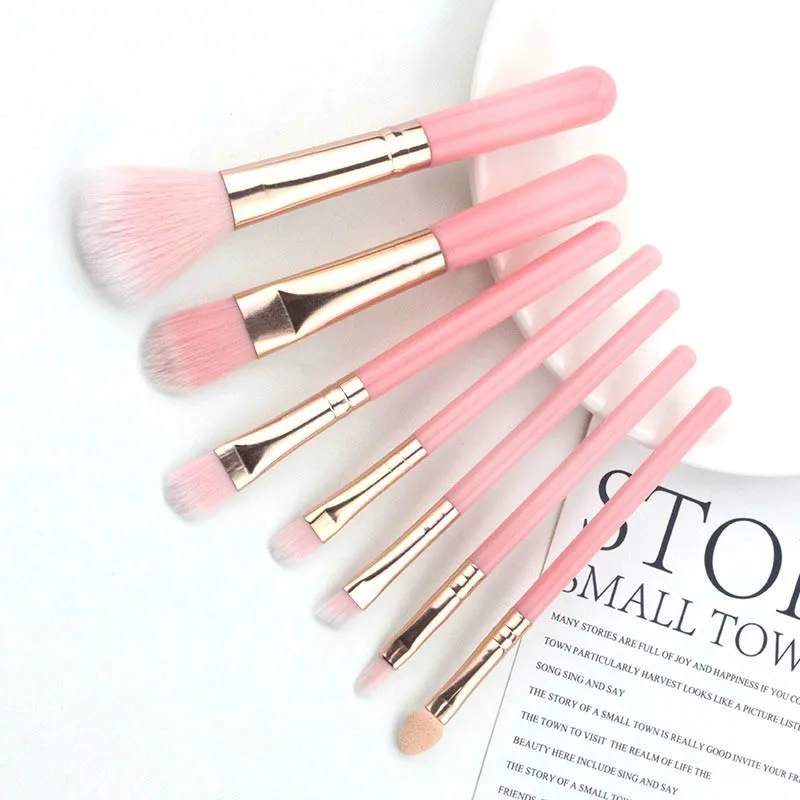 7 шт. набор кистей для макияжа тени век основа пудра Контур консилер Кисть губ