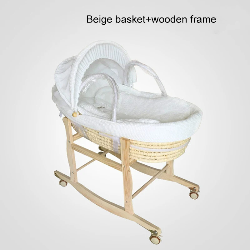 Baby Stroller Baby Carrier Newborn Portable Basket Car Sleeping Straw Basket Baby Cradle Bed Portable Baby Basket  Baby Bassinet