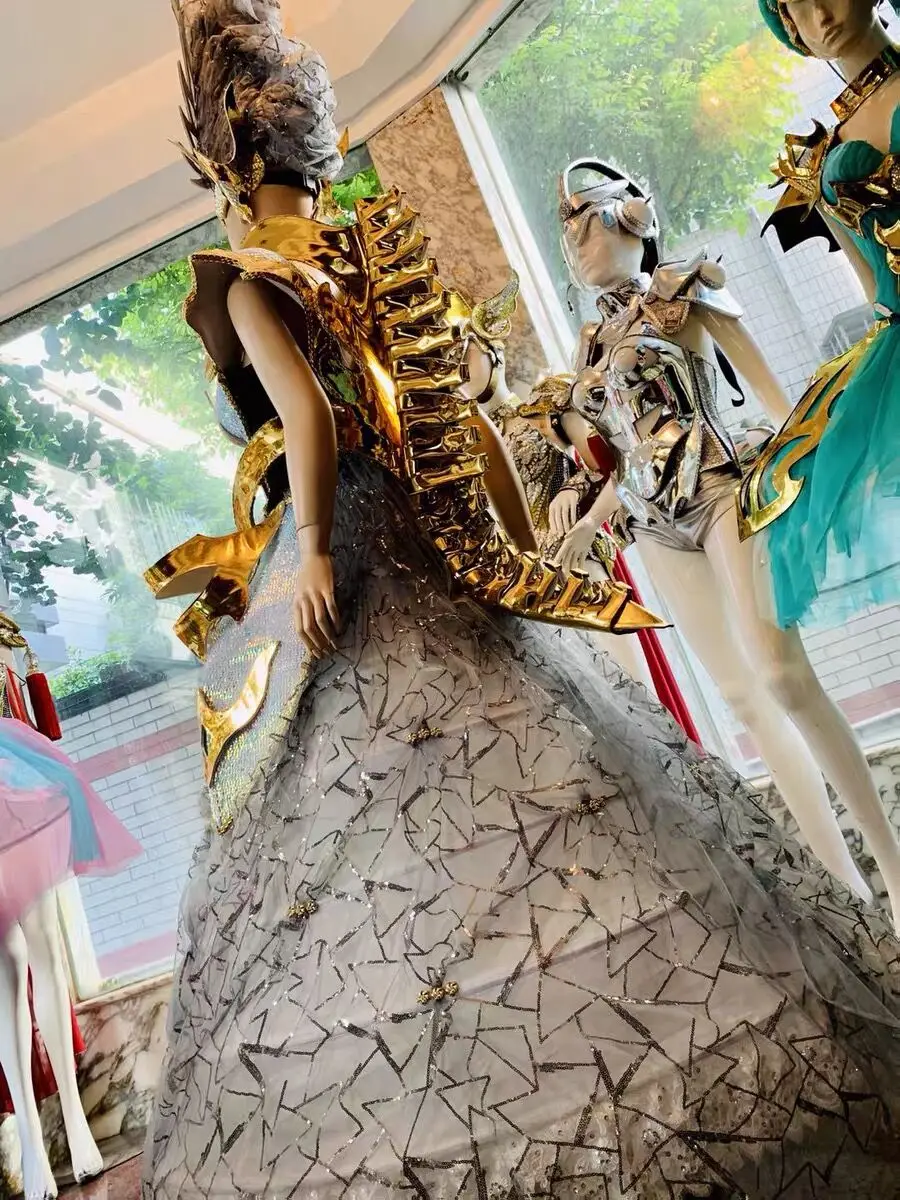 

Club performance show women wears led light costumes RGB glowing costume party cosplay luminous skirt disco clothe catwalk