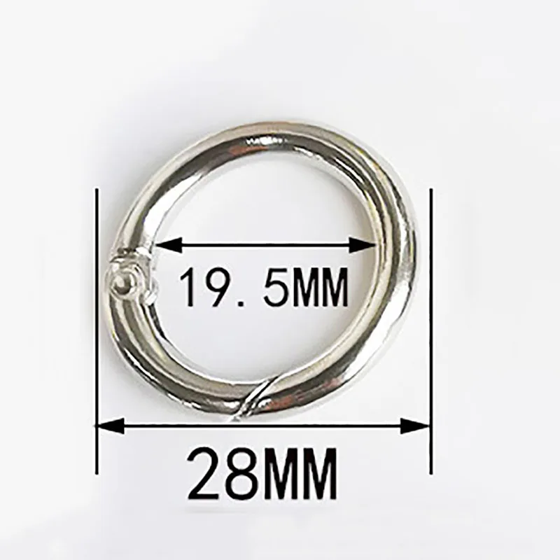 

10PCS Round coil O Ring Openable Spring Snap Clip Hook Buckle Clasp Connector Rings for bag
