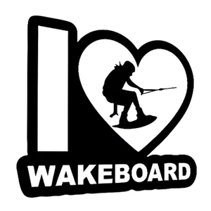 15*15 см I love Wakeboard виниловые наклейки для красивых и классных спортивных автомобилей аксессуары декоративные наклейки