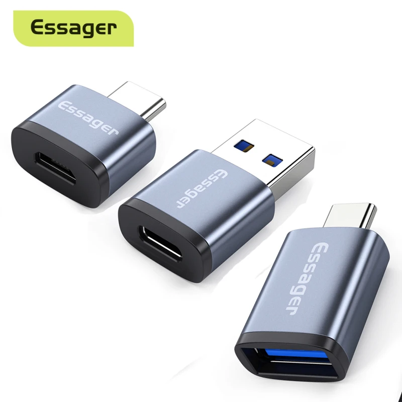 Адаптер Essager USB 3 0 Type-C OTG переходник Type C на мама для Macbook Xiaomi Samsung S20 USBC Micro коннектор |