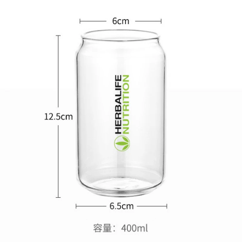 New ins 400ml Herbalife nutrition heat resistant can glass water cup ice coffee coke milk juice drink tea shop | Дом и сад