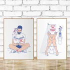 Женские Модные постеры для туалета, как писать четко, смешные настенные картины для украшения комнаты отдыха, настенное искусство для ванной комнаты