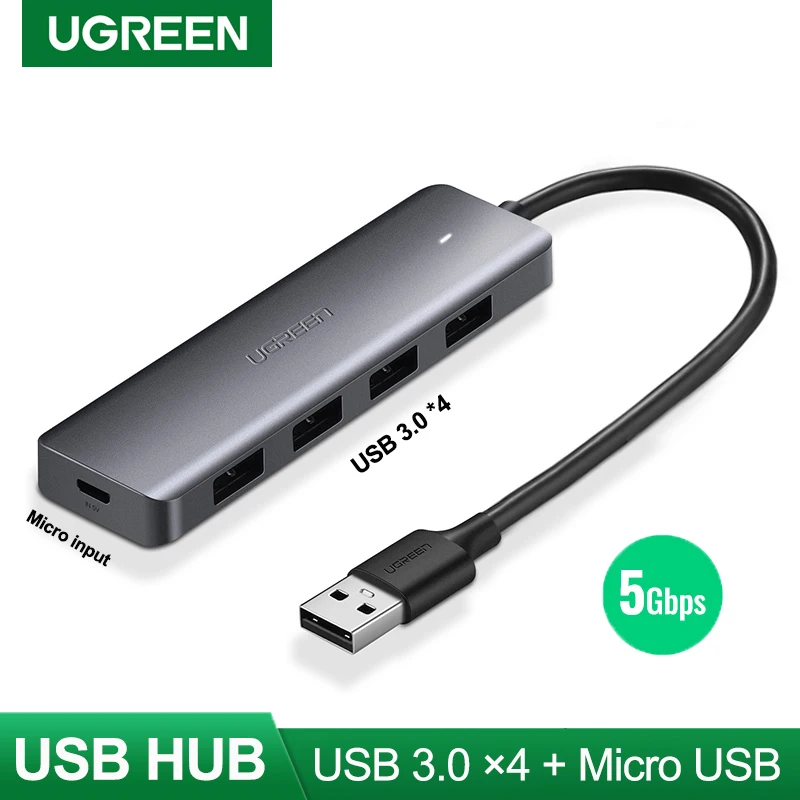 

Ugreen Multi USB 3.0 HUB USB Splitter USB 3.0 4 порта с Micro charge USB HUB для MacBook Surface Pro Computer Accessories