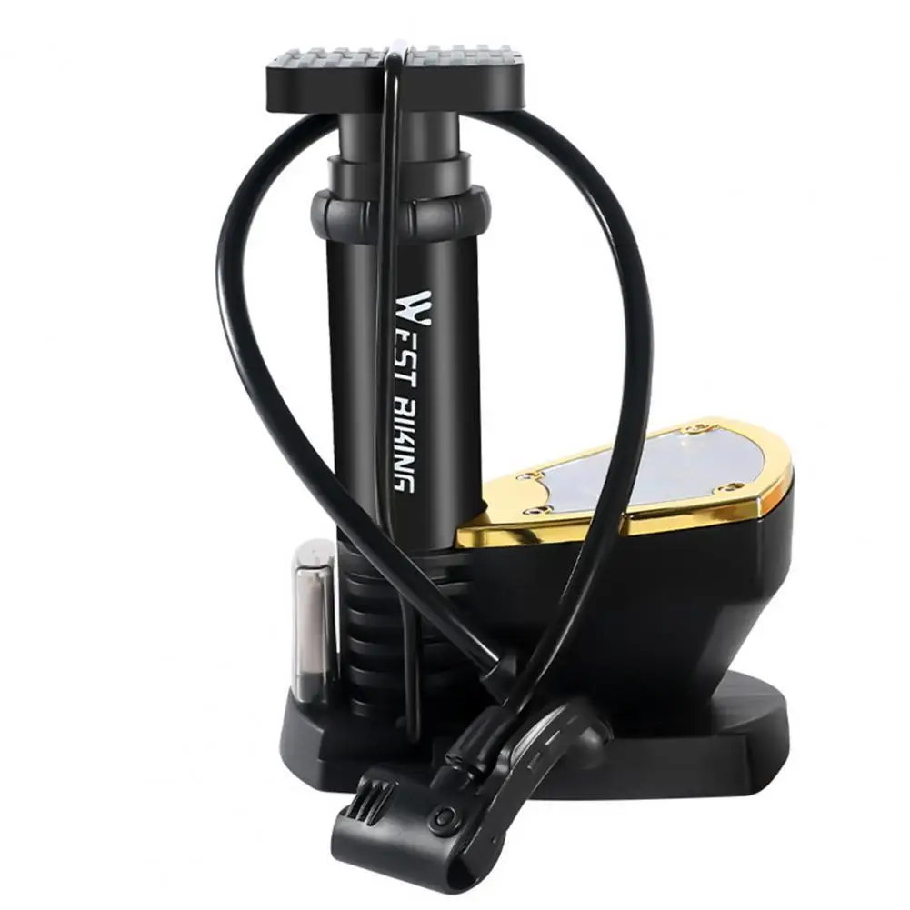 

WEST BIKING 140PSI Plastic Bicycle Floor Pump Measuring Hose Alloy Tire Inflator Valve Circulating Air Pump MTB Road Bike Pump