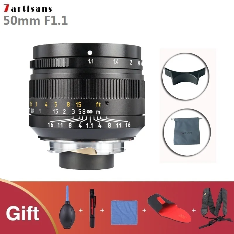 Lentes 7 ремесленников 50 мм F1.1 Большая диафрагма Paraxial M mount объектив для камер m M240 M3 M5
