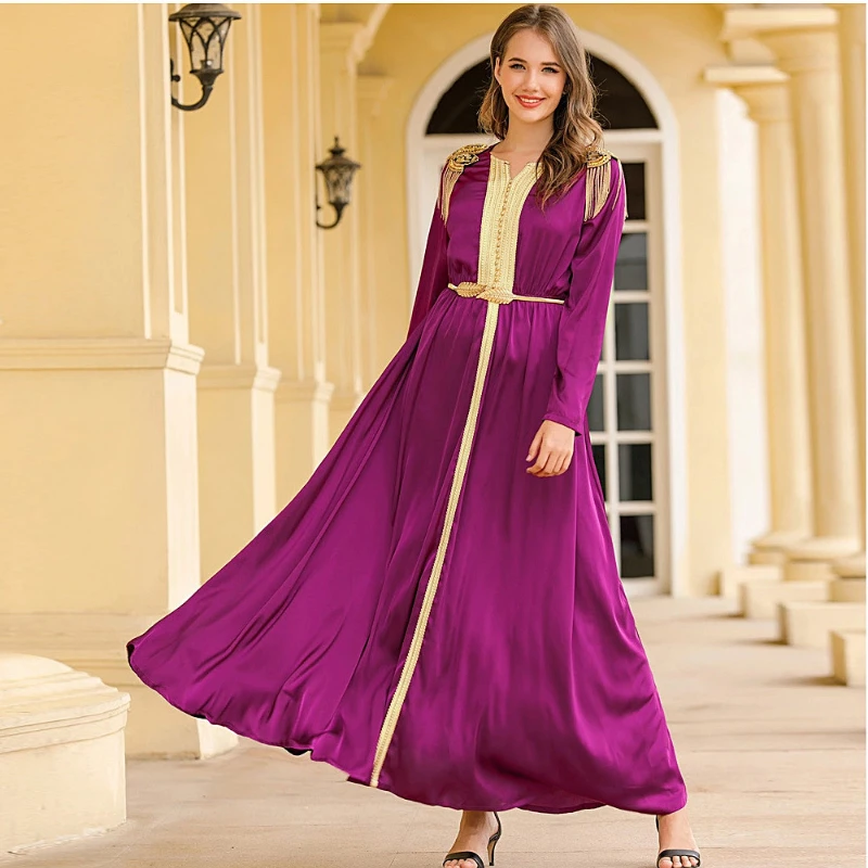 

Abaya Dubai Women's Evening Dress Muslim Turban Dress Turkish Islamic Clothing Robe Marocain Robe Robe Women