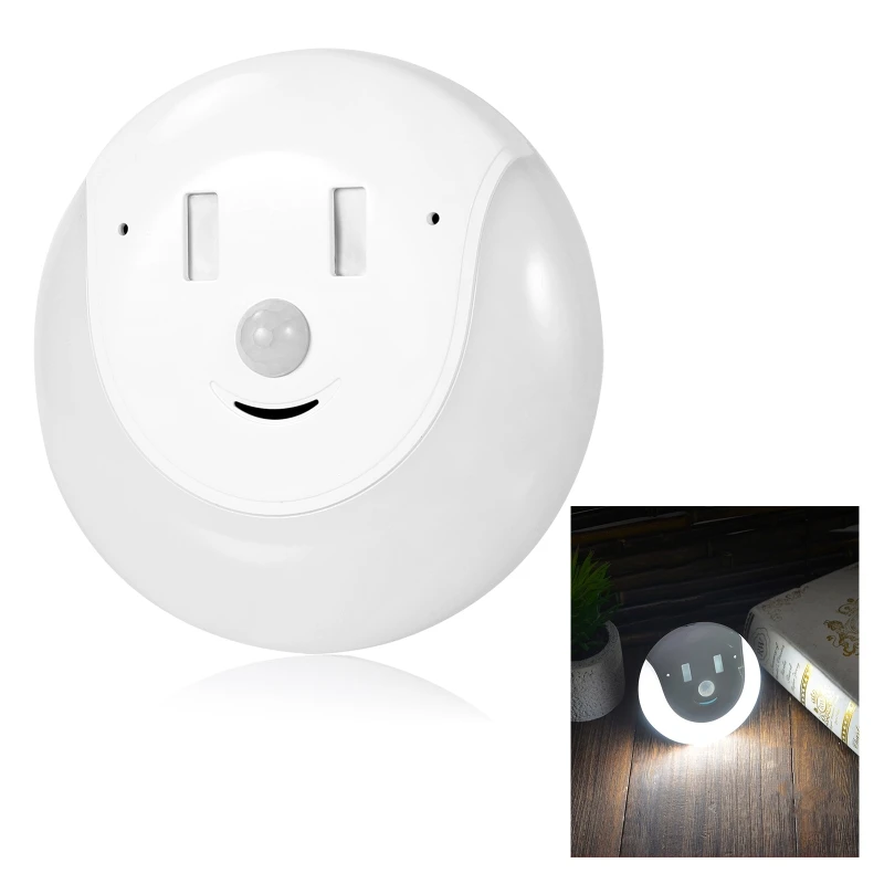 USB аккумуляторная Ночная лампа с индукцией тела Сенсор освещение в форме улыбки