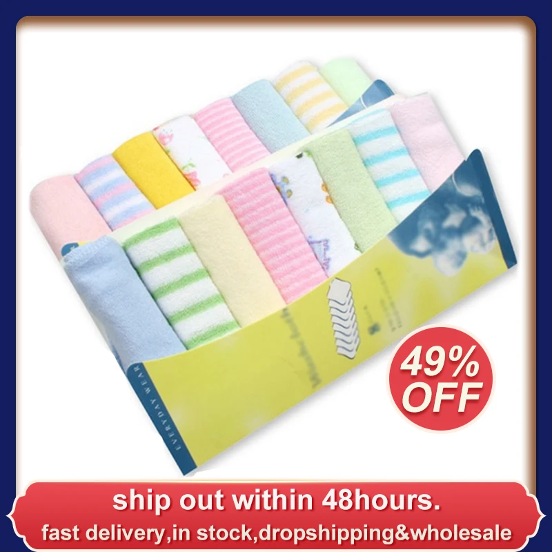 

8Pcs/Package Muslim Cotton Newborn Baby Towel Baby Wash Cloth Square Handkerchief Saliva Bib Care Towel Baby Wash Towel Newborn