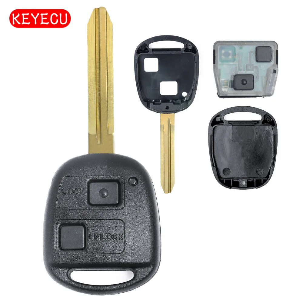 Keyecu Remote Key 2B 304MHz 4C Chip  for Toyota Tarago Avensis RAV4 Corolla Landcruiser 100 P/N:60030 or 60040 Free programming