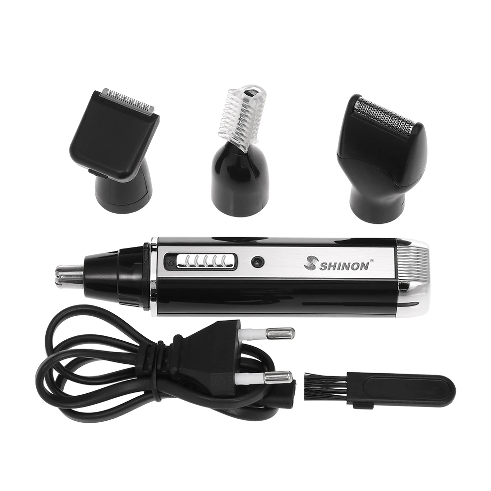SHINON 4 in 1 Nose Hair Beard Eyebrow Rechargeable Electric Trimmer Shaver Clipper | Красота и здоровье
