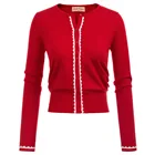 Женское трикотажное пальто с длинным рукавом, круглым вырезом и пуговицами