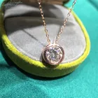 Inbeaut 925 серебро отличный крой 2 карат алмазов тест последние D Цвет Муассанит пузырь кулон ожерелье из розового золота Муассанит цепи
