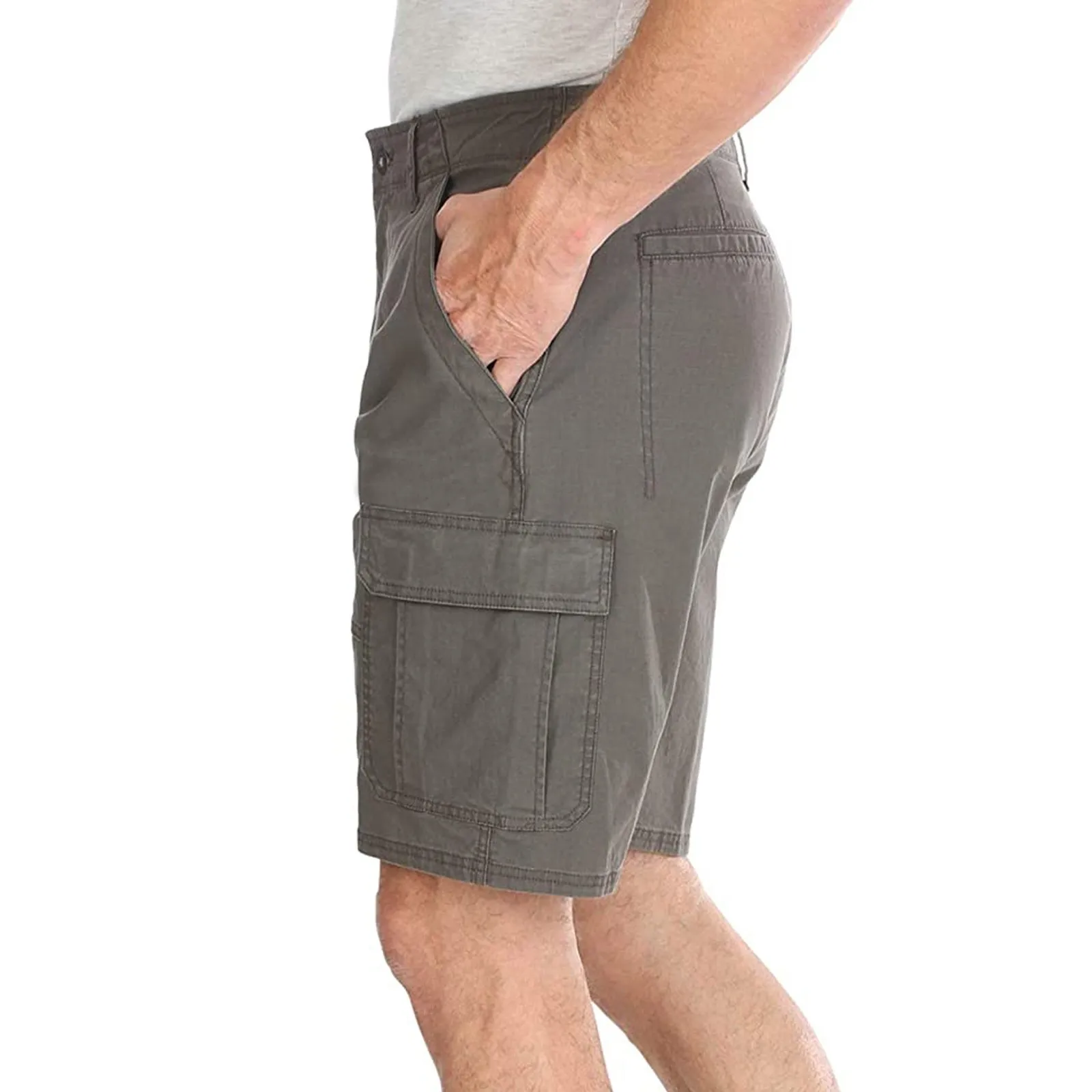 

2021 Fashion Men's Pocket Zipper Resilience Leisure Time Tooling Shorts Pants Men's Classic Relaxed Fit Stretch Cargo Short