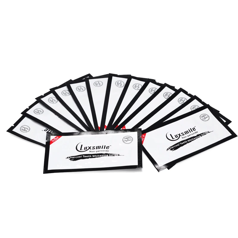 

2021Luxsmile Black Charcoal Teeth Whitening Belt Decontamination Remove Oral Hygiene Cleaning and Bleaching Teeth 28 stickers