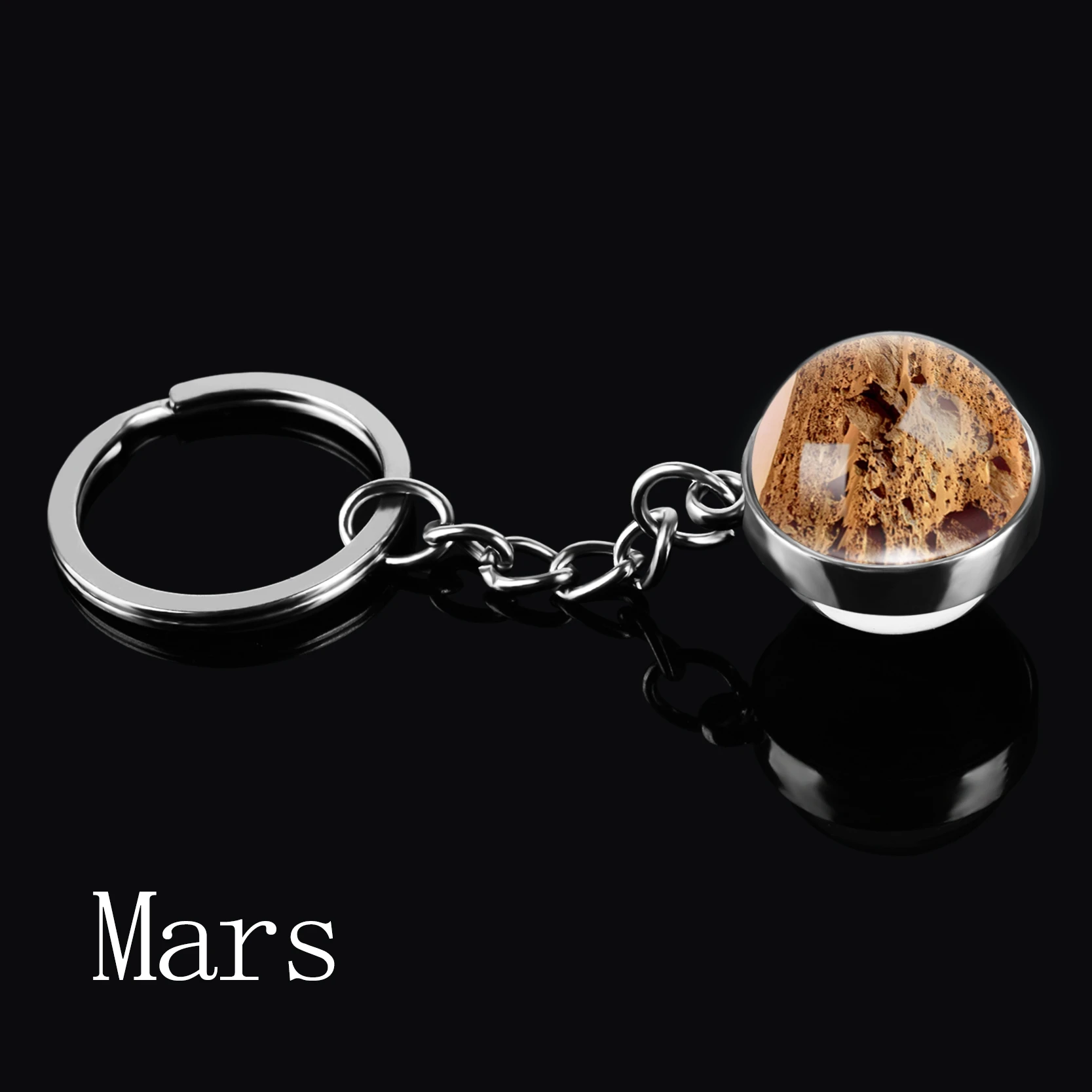 Solar System Planet Mars Uranus Keychian Glass Ball Doule Sided Key Rings Holder For Women Men Gift | Украшения и аксессуары