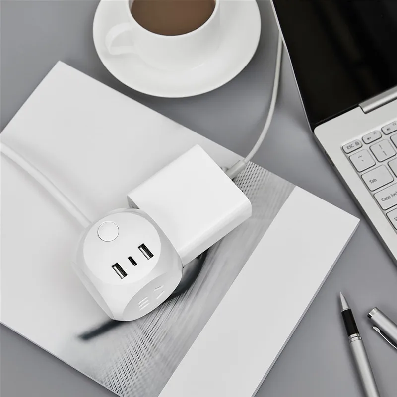 Разъем Youpin Aigo Cube с адаптером питания кабель USB 1 5 м В 2 4 А/Type-C 3 порта для быстрой