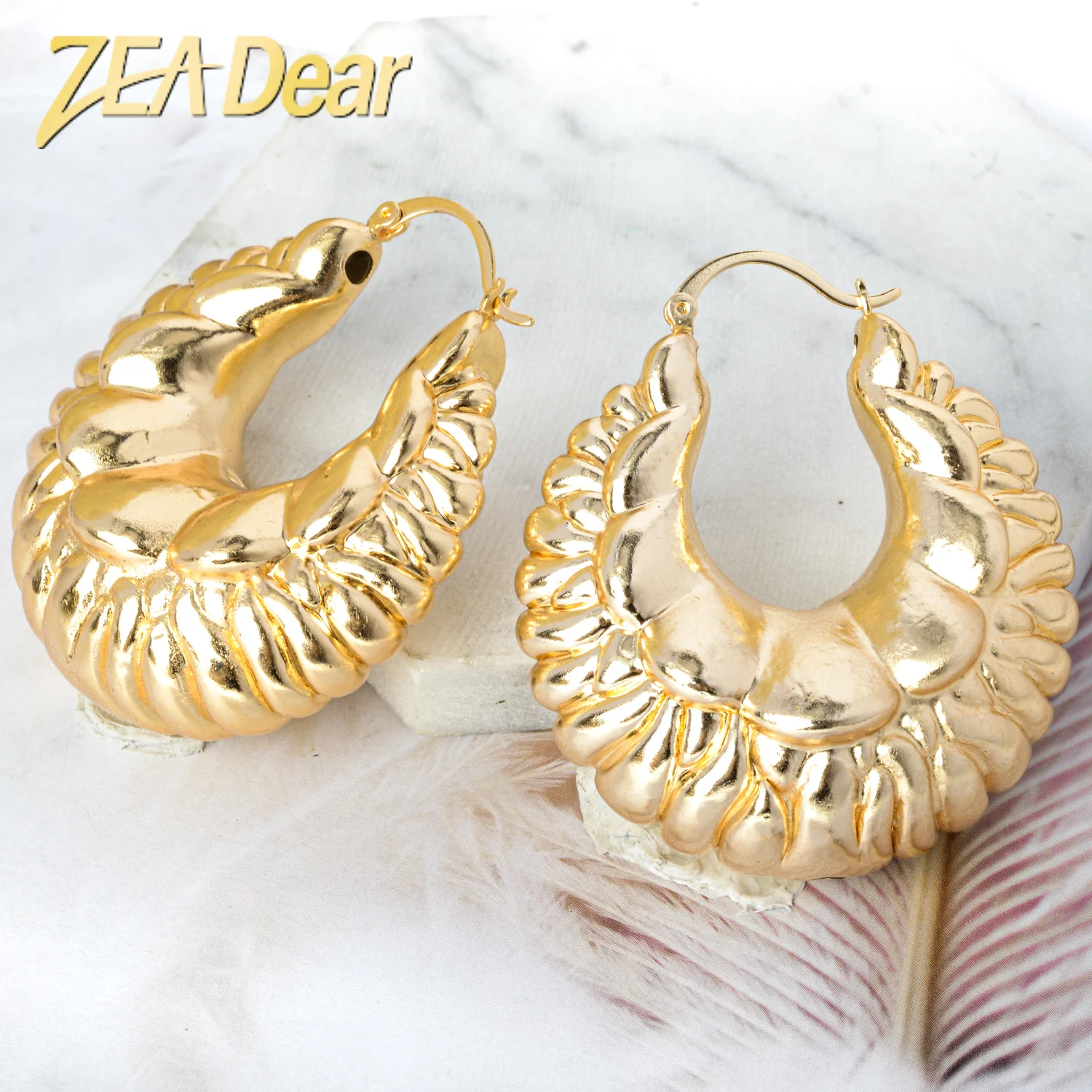 

ZEADear Jewelry Fashion Earrings New Copper African Nigeria Large Style Hoop Earrings For Women High Quality Daily Wear Gift