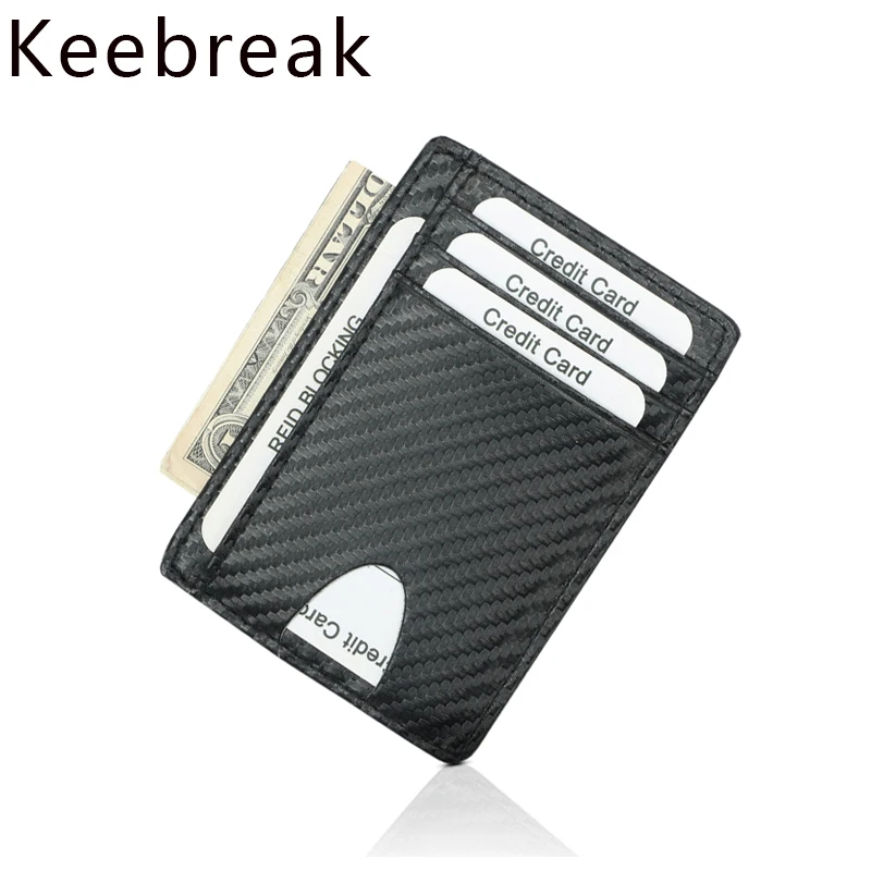 KEEBREAK Анти RFID для мужчин кожаный бумажник держатель карт мужской тонкий бумажники