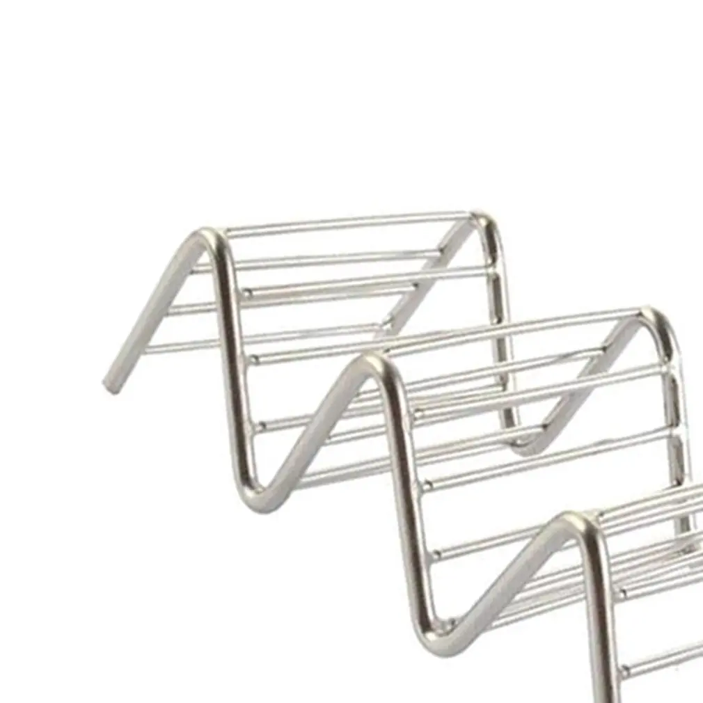 Три/четыре сетки Мексиканская Taco стойка для пиццы из нержавеющей стали полка