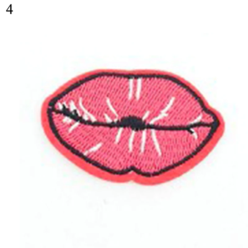 Губы парчи вышивка утюжок на заплатках для одежды Сделай Сам продукты полосы