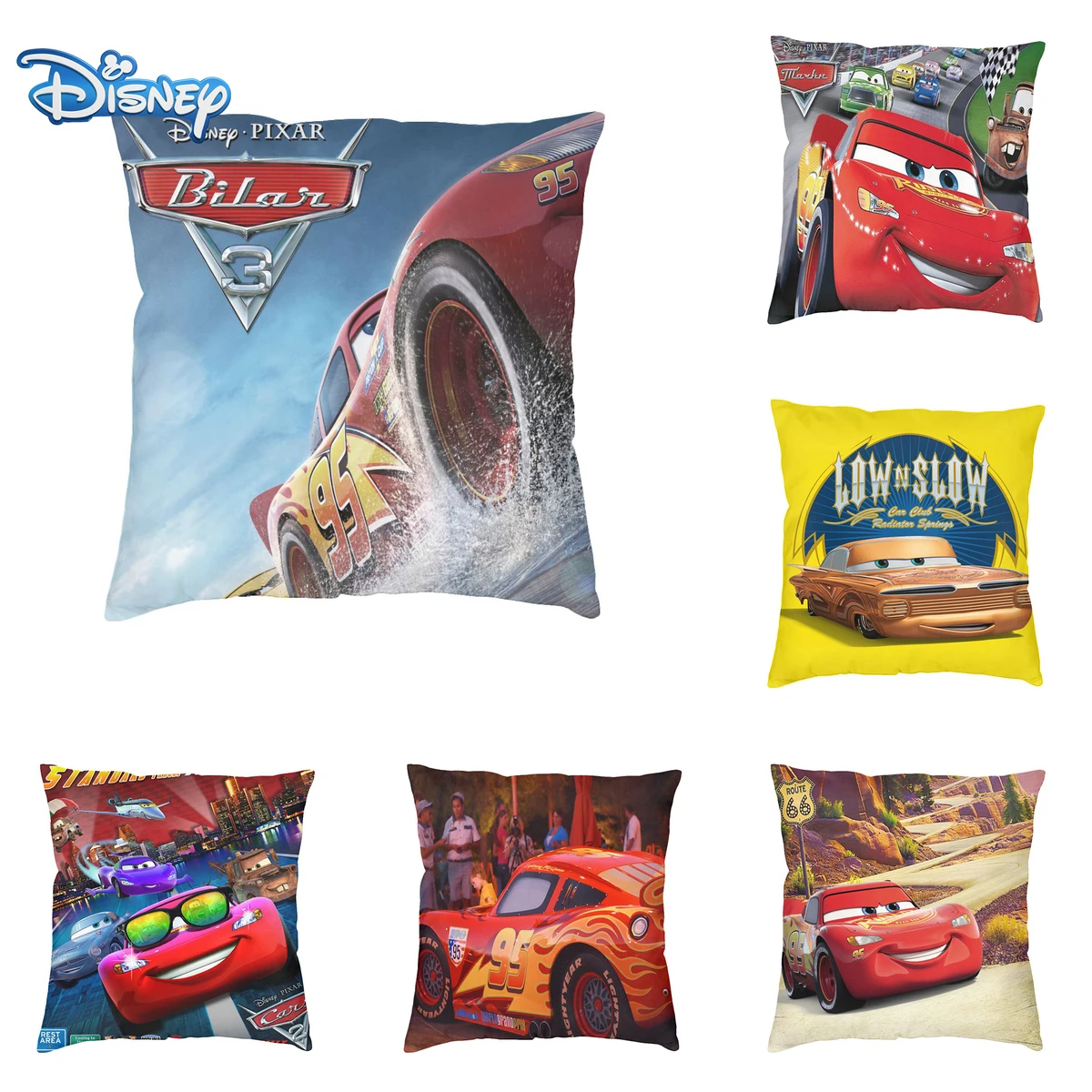 

Disney Cartoon Cushion Cover Cars Lightning McQueen PillowCase Decorative/Nap Room Sofa Decorative pillows Baby Children Gift
