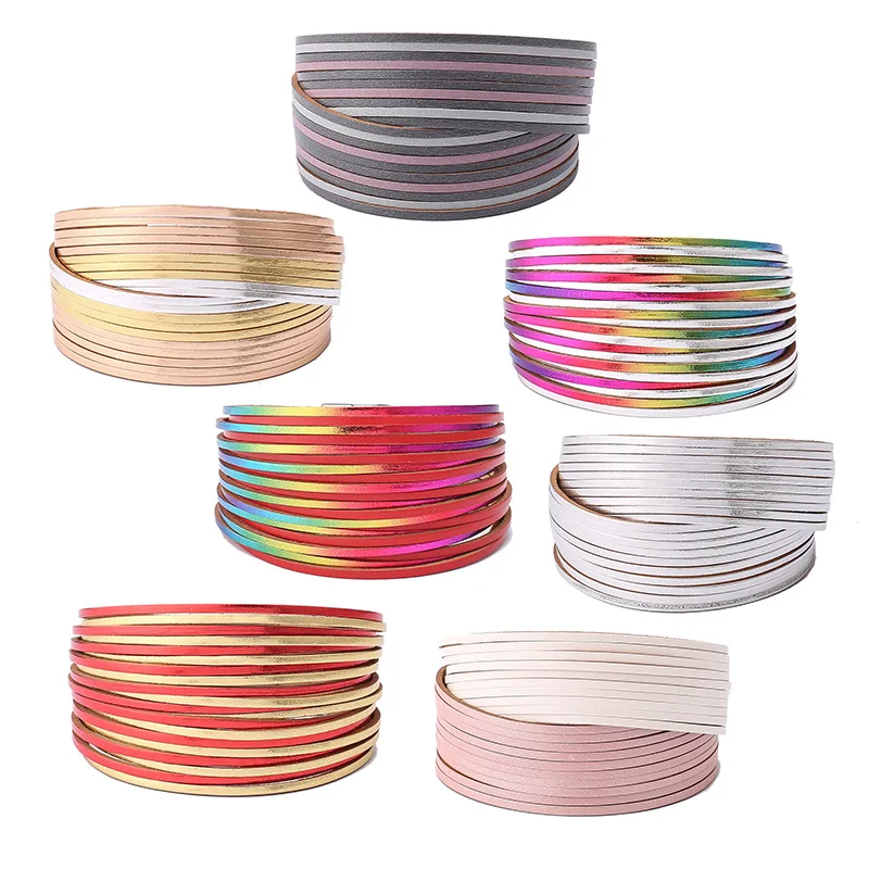 Браслет из нержавеющей стали с магнитной пряжкой кожаным браслетом | Украшения и