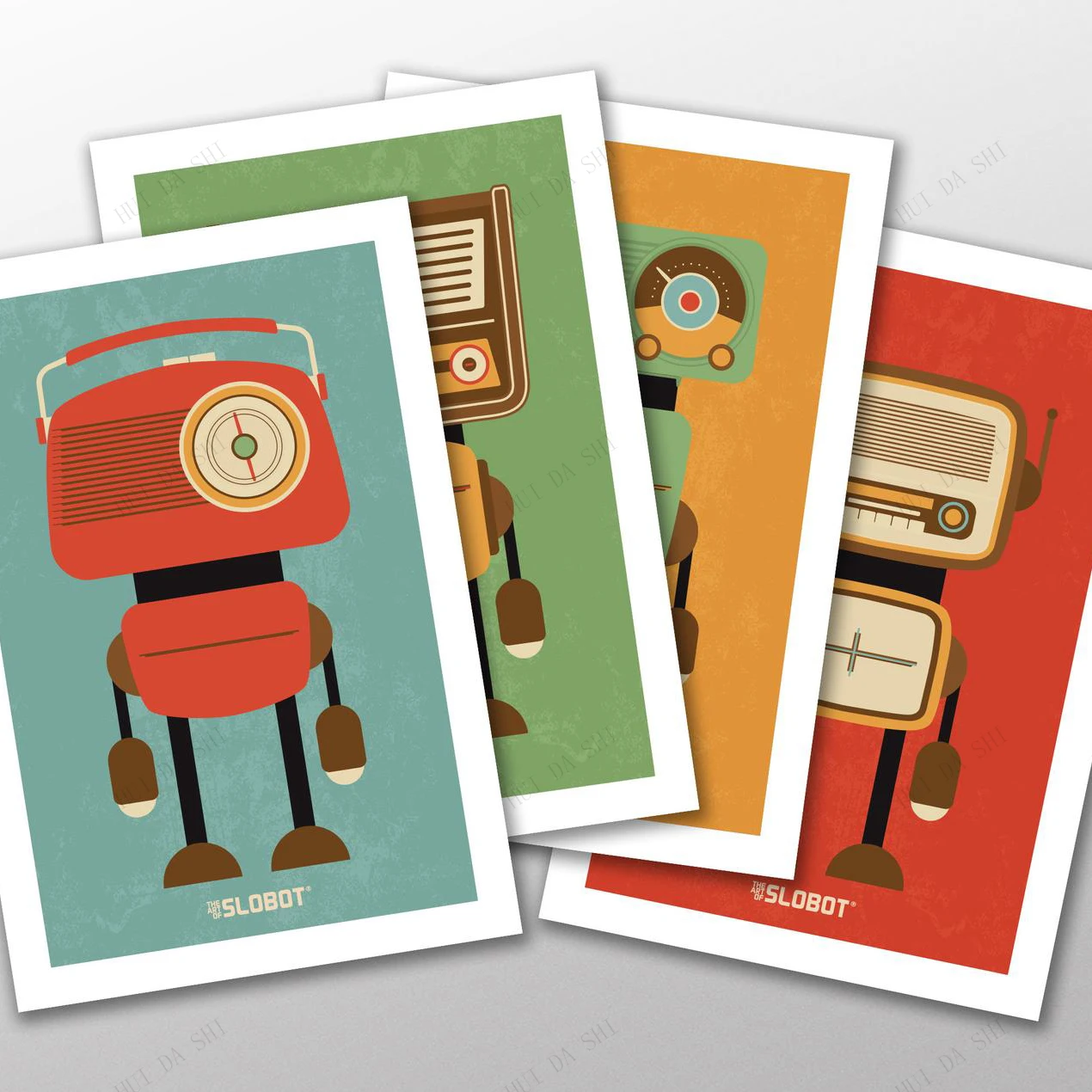 Майк слобот вдохновленный роботом среднего века художественный иллюстрационный