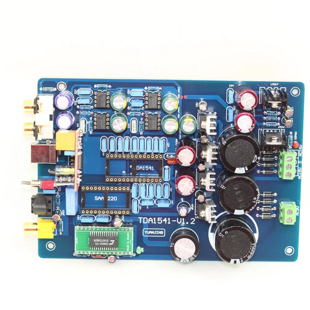 

TDA1541 NE5534 волоконно-коаксиальная Плата декодера готовая ЦАП Плата декодера TDA1541 SAA7220 IC