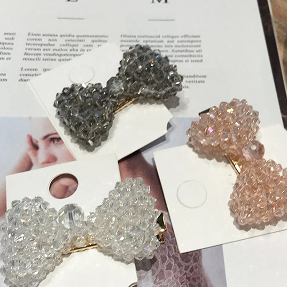 

Bow Metal Rhinestone Hair Clip Fairy Crystal Hairpins Girls Women Hair Claws Banana Clip Snap Clips Hair Accessories Barrettes