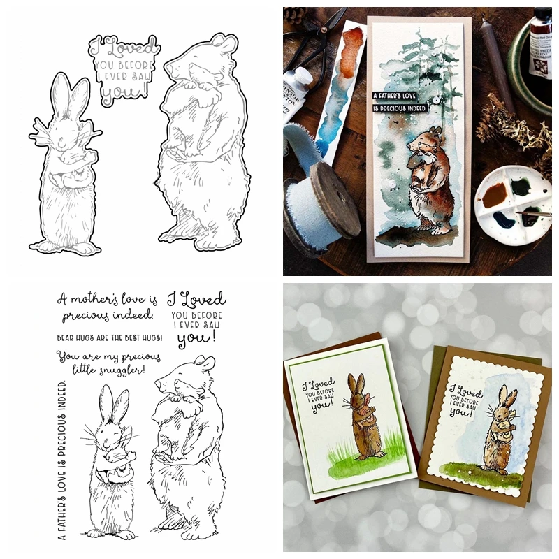 

Critters Parents and Kid Precious Love Metal Cutting Dies & Clear Silicone Stamps for DIY Scrapbooking Craft Album 2021 Hot Sale