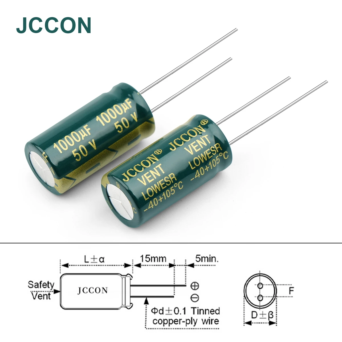 15-100Pcs JCCON Aluminum Electrolytic Capacitor High Frequency Low ESR 50V 1UF 4.7UF 10UF 22UF 47UF 100UF 220UF 330UF 470UF 680U
