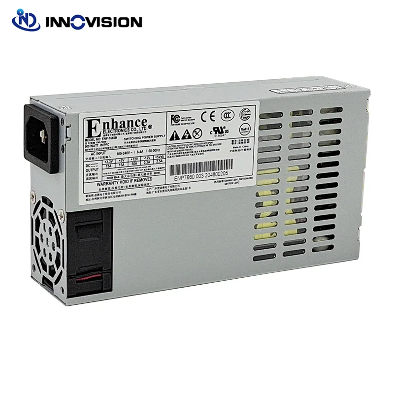 Новый Улучшенный блок питания ENP 7660B 1U mini flex 600 Вт 80PLUS Platinum с 2*6 + 2 разъем GPU |