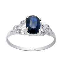 classic 925 silver sapphire ring for engagement 5mm7mm natural sapphire silver ring sterling silver sapphire wedding ring